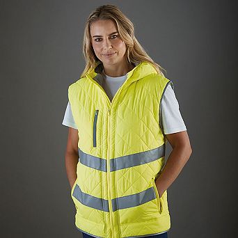 Yoko Unisex Adults Hi Vis Kensington Hooded Gilet