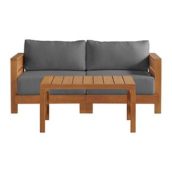 Alaterre Furniture Patio Loveseat & Table Set