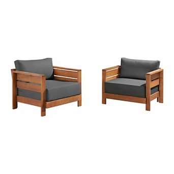 Alaterre Furniture Set of 2 Patio Armchairs