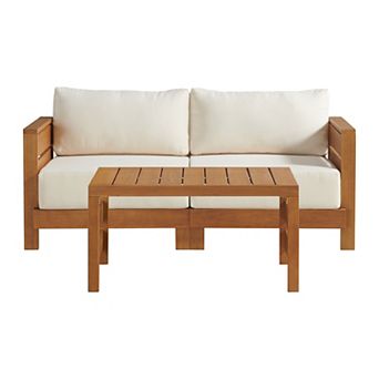 Alaterre Furniture Barton 2 pc Sofa & Patio Table Furniture Set