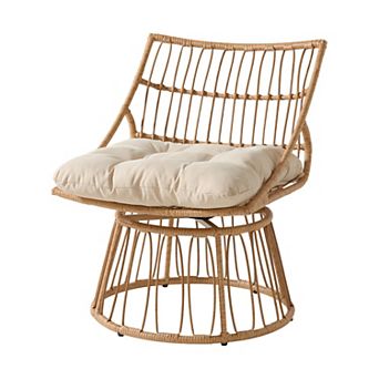 Alaterre Furniture Serava Wicker Outdoor Swivel Chair