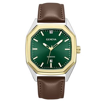 Geneva Men's 41mm Diamond Dial Strap Watch - KHA0049TTG
