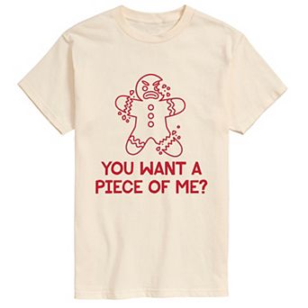Big & Tall "You Want A Piece Of Me?" Gingerbread M Short Sleeve Graphic T-Shirt