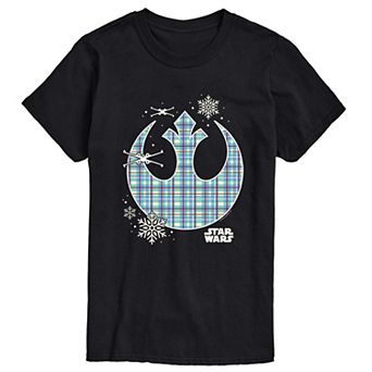 Big & Tall Star Wars Holiday Plaid Rebel Icon Short Sleeve Short Sleeve Graphic T-Shirt