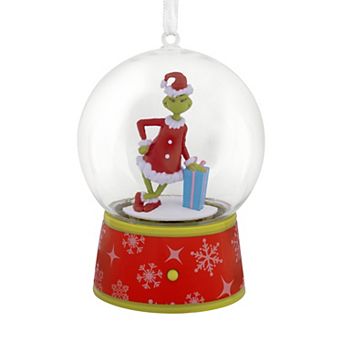 Hallmark The Grinch Plastic Figural Snow Globe Christmas Ornament