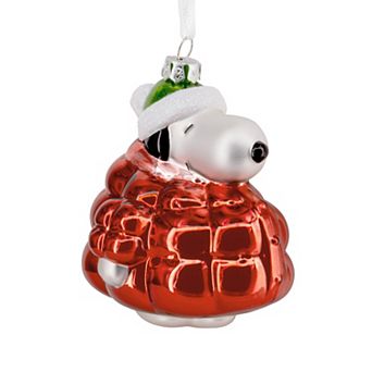 Hallmark Blown Glass Figural Snoopy Christmas Ornament