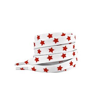 Women's Flat Shoelaces Colored Star Patterned Printed for Sneakers 63"