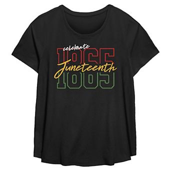 Plus Size Celebrate Juneteenth 1865 Flowy Graphic Tee