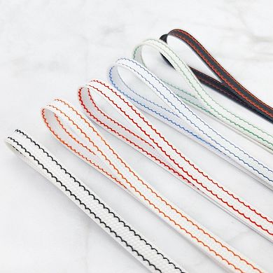 Women's White Shoelaces Colorful Wave Pattern Strings for Sneakers 63"