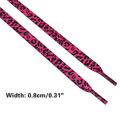 Women's 1 Pair Leopard Print Flat Shoelaces for Hiking Shoes 63"