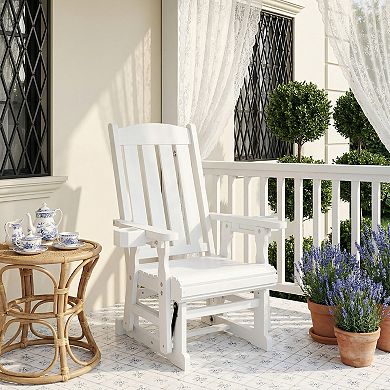 Fortune Candy Wood Patio Glider with High Back and Deep Contoured Seat, set of 2
