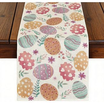 Cute Carrot & Bunny Easter Table Runner for Spring Party and Farmhouse Decor