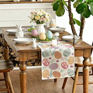 Cute Carrot & Bunny Easter Table Runner for Spring Party and Farmhouse Decor