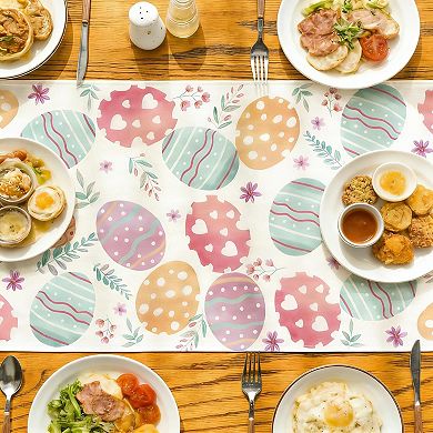 Cute Carrot & Bunny Easter Table Runner for Spring Party and Farmhouse Decor