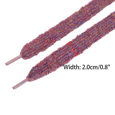 Women's Flat Mixed Color Mohair Widened Shoelaces for Sneakers 2 Pairs 63.0"