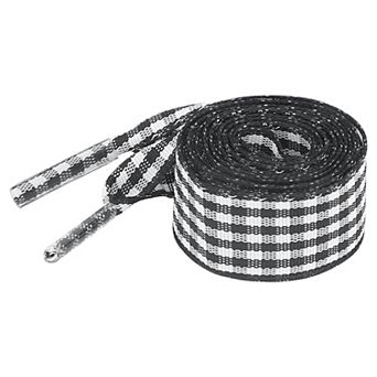 Women's 2 Pairs Flat Two-Tone Checkered 0.6" Wide Shoelaces for Sneakers 55.1"