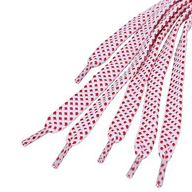 3 Pairs Double Layer Polka Dots Twill Flat Shoelaces for Sneakers 55"