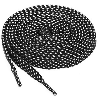 3 Pairs Double Layer Polka Dots Twill Flat Shoelaces for Sneakers 55"