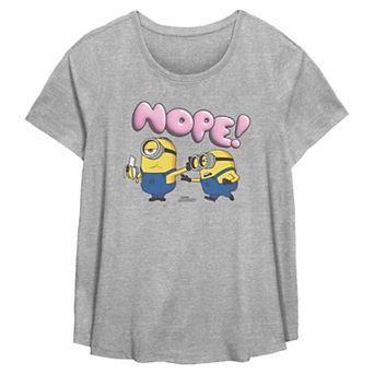 Plus Size Minions Nope Flowy Graphic Tee