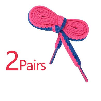 Flat 2 Color Blocks Athletic Shoelaces for Sneakers 2 Pairs 39.4"