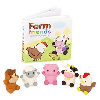 Battat Farm Friends Finger Puppets & Bath Book Set