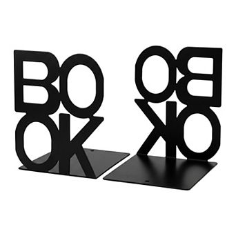 Decorative Metal Bookends for Shelves Non-Skid Book Stopper for Home Office Decor 5.3"Lx4.9"Wx5.5"H