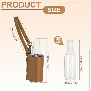 Travel Empty Spray Bottles with Leather Bag Holder, Refillable Bottle, Portable Hand Soap Containers