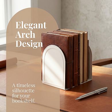 Decorative Metal Bookends Modern Hollow-out Book Ends for Shelves Non-Skid Unique Book Stopper