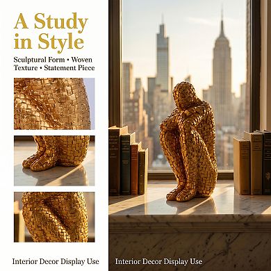 Decorative Character Bookends Modern Figurine Book Ends for Shelves Book Stoppers with Base for Home