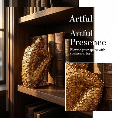 Decorative Character Bookends Modern Figurine Book Ends for Shelves Book Stoppers with Base for Home