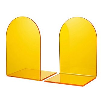Clear Acrylic Bookends for Shelves Invisible Book Ends Non-Skid Book Stopper 4.7"Lx3.9"Wx6.1"H
