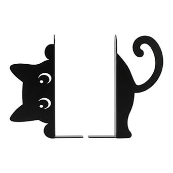Decorative Cartoon Metal Bookends Book Ends for Unique Hollow-out Book Stopper 3.9"Lx1.2"Wx5.9"H