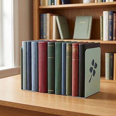 Decorative Metal Bookends for Shelves Tree Design Book Ends Non-Skid Book Stopper for Home