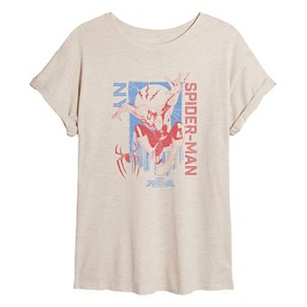 Juniors' Marvel Spider-Man Brand New Day Comic Cover Oversized Tee