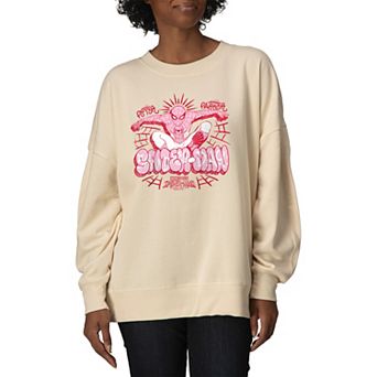 Women's Marvel Spider-Man Brand New Day Graffiti Oversized Fleece Crew Sweatshirt