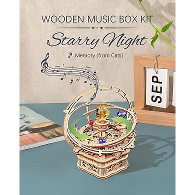 Robotime ROKR 3D Puzzles for Adults-Starry Night Music Box