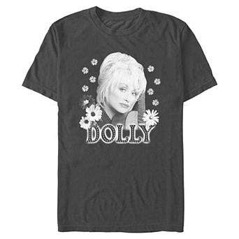 Men's Dolly Parton Floral Portrait Graphic Tee