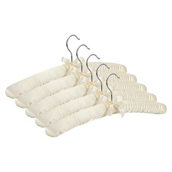 5 pc Satin Padded Hangers, 15 Inch Blouse Hangers for Clothing, Non-Slip Thickened