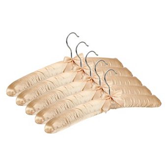 5 pc Satin Padded Hangers, 15 Inch Blouse Hangers for Clothing, Non-Slip Thickened