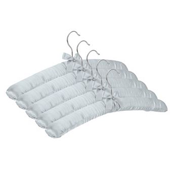 5 pc Satin Padded Hangers, 15 Inch Blouse Hangers for Clothing, Non-Slip Thickened