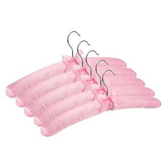 5 pc Satin Padded Hangers, 15 Inch Blouse Hangers for Clothing, Non-Slip Thickened