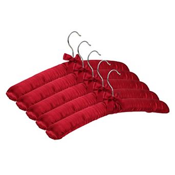 5 pc Satin Padded Hangers, 15 Inch Blouse Hangers for Clothing, Non-Slip Thickened