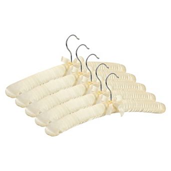 5 pc Satin Padded Hangers, 15 Inch Blouse Hangers for Clothing, Non-Slip Thickened