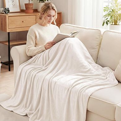 Super Soft Plush Fleece Throw Blanket, Warm Lightweight All-Season Blanket