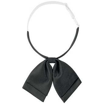 Women's Bowtie Satin Adjustable Pre-Tied Double Layer Collar Bow Ties for Uniform Shirt