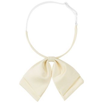 Women's Bowtie Satin Adjustable Pre-Tied Double Layer Collar Bow Ties for Uniform Shirt
