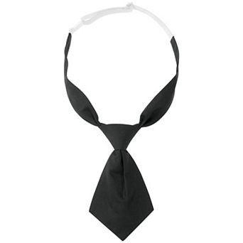Women's Pre-tied Short Ties Solid Color Small Tie for Uniform School for Men