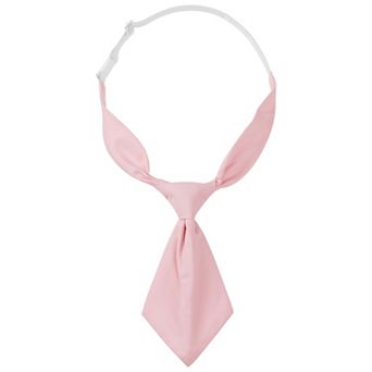 Women's Pre-tied Short Ties Solid Color Small Tie for Uniform School for Men