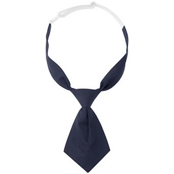 Women's Pre-tied Short Ties Solid Color Small Tie for Uniform School for Men