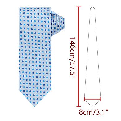 Men's Polka Dots Tie Self-Tied Necktie Woven Classic Width Satin Shiny Ties for Wedding Classic